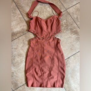 Fashion Nova Backless Dress in Rust